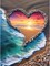 Beach Diamond Painting Kit for Adults – DIY 5D Full Round Drill Sunset Diamond Art for Beginners, Love Ocean Paint by Diamonds with Rhinestone Diamond Dots Craft for Home Wall Decor, 12x16 Inch